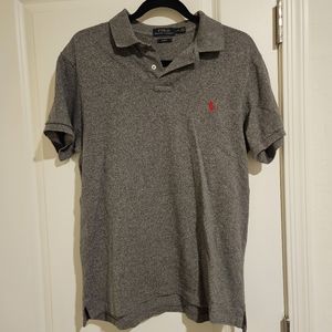 Polo Ralph Lauren Gray slim fit polo. Size Large